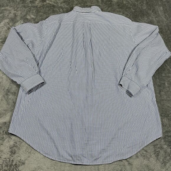 Polo Ralph Lauren Shirt Men’s 17.5” 34/35 White Blue Stripes Button Up Worker - Picture 5 of 9